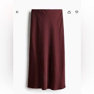 H&M burgundy satin slip midi new with tags, sold out online size small